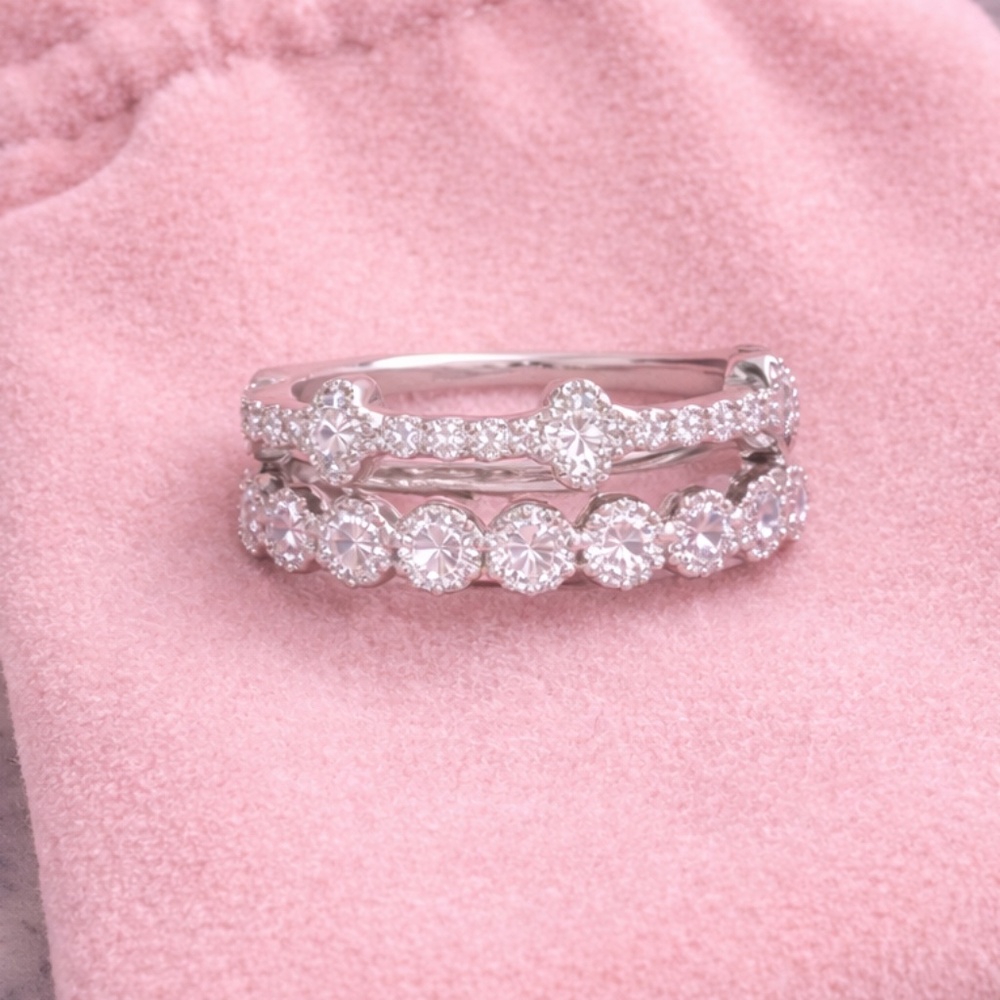 Sterling Silver rings, size 7, stackable ring set of 2